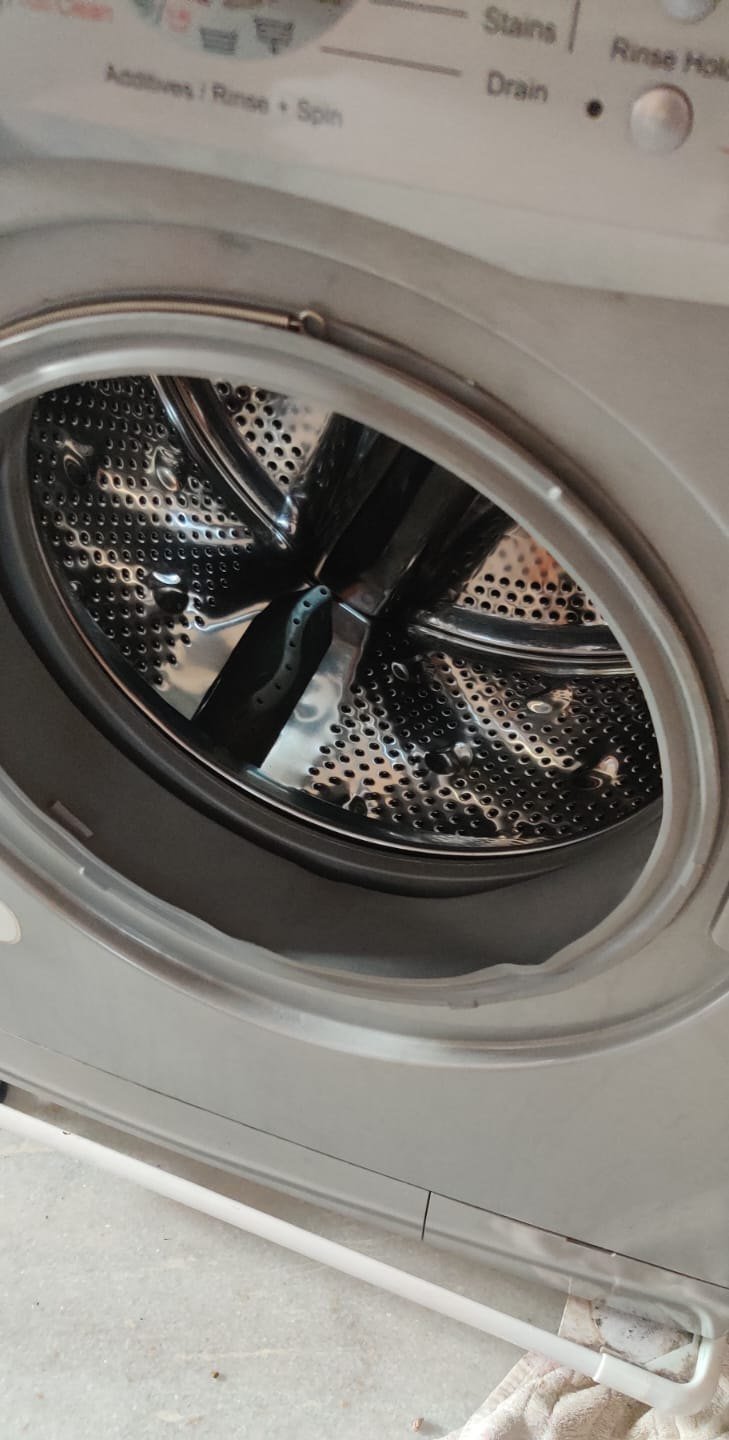 The rubber door gasket around the drum of a front loader, the seal that stops leaks.